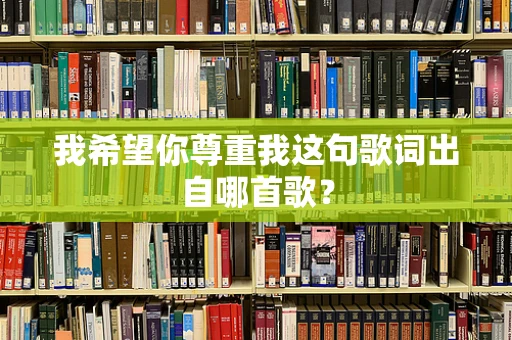 我希望你尊重我这句歌词出自哪首歌？