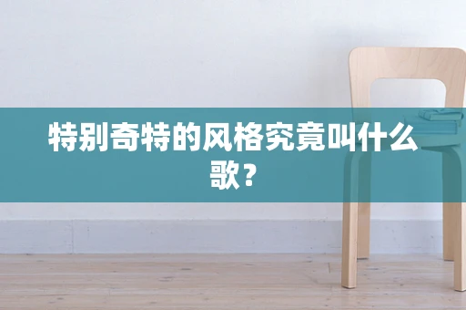 特别奇特的风格究竟叫什么歌？