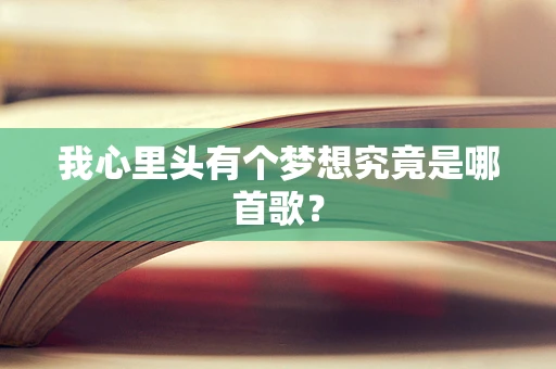 我心里头有个梦想究竟是哪首歌？
