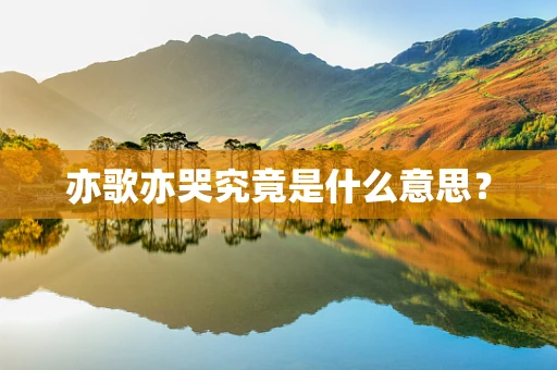 亦歌亦哭究竟是什么意思？
