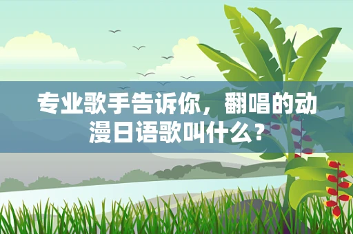 专业歌手告诉你，翻唱的动漫日语歌叫什么？