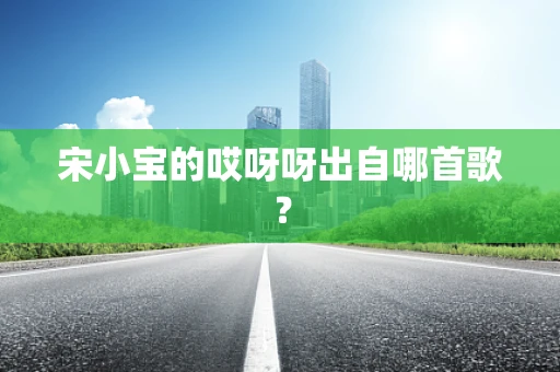 宋小宝的哎呀呀出自哪首歌？