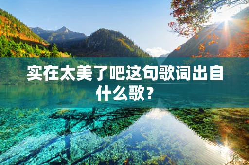 实在太美了吧这句歌词出自什么歌？