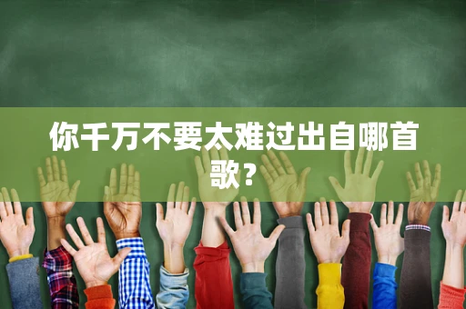 你千万不要太难过出自哪首歌？
