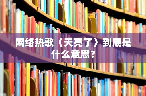 网络热歌〈天亮了〉到底是什么意思？