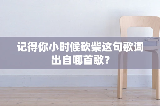记得你小时候砍柴这句歌词出自哪首歌？
