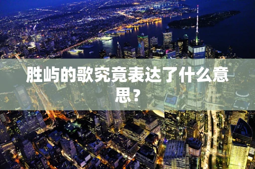 胜屿的歌究竟表达了什么意思？