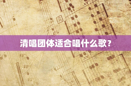 清唱团体适合唱什么歌？