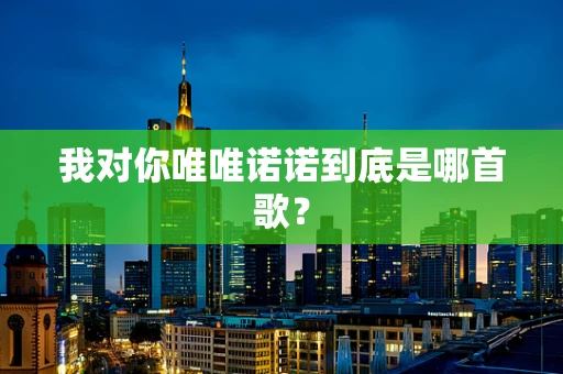 我对你唯唯诺诺到底是哪首歌？