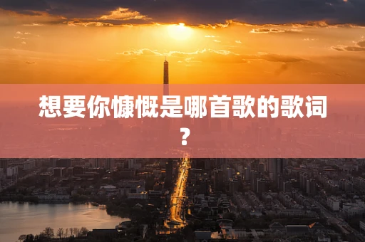 想要你慷慨是哪首歌的歌词？