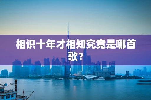 相识十年才相知究竟是哪首歌？