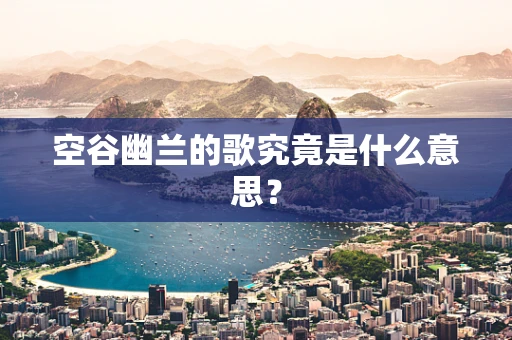 空谷幽兰的歌究竟是什么意思？