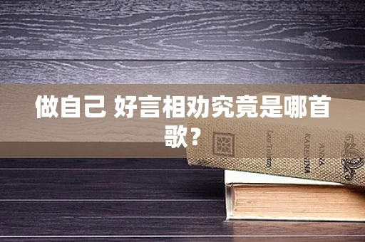 做自己 好言相劝究竟是哪首歌？